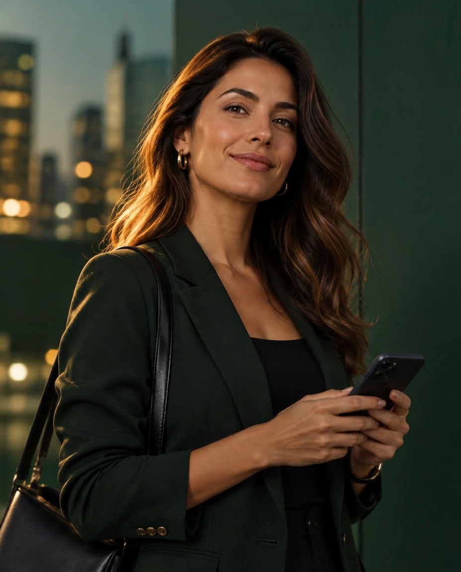 Cliente da BFS usando o celular